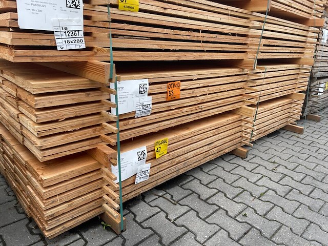 Ca. 60x douglas planken fijnbezaagd, 18x200mm, lengte 300cm - afbeelding 4 van  4