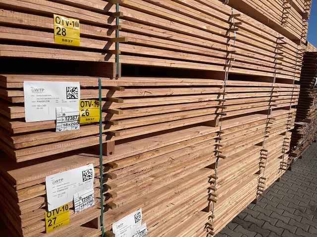 Ca. 60x douglas planken fijnbezaagd, 18x200mm, lengte 400cm - afbeelding 4 van  4