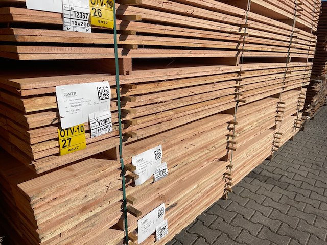 Ca. 60x douglas planken fijnbezaagd, 18x200mm, lengte 400cm - afbeelding 4 van  4