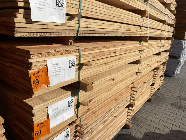Ca. 60x douglas planken fijnbezaagd, 18x200mm, lengte 400cm - afbeelding 4 van  4