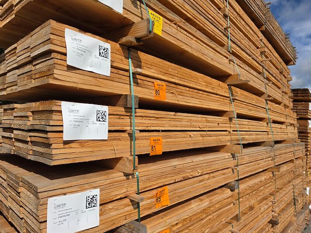 Ca. 60x douglas planken fijnbezaagd, 18x200mm, lengte 500cm - afbeelding 4 van  4