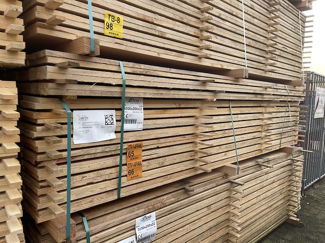 Ca. 60x douglas planken fijnbezaagd, 22x200mm, lengte 300cm - afbeelding 4 van  4