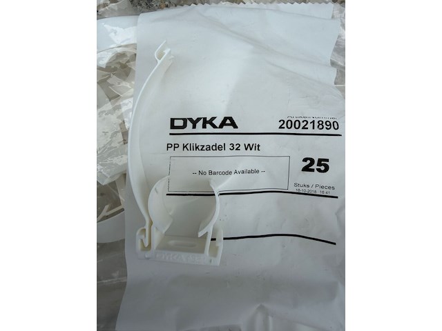 Ca. 60x klikzadel 32, 25 stuks per zak dyka, 20021890, wit - afbeelding 1 van  2