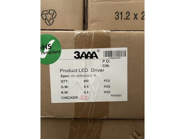 Ca. 60x led driver 3aaa, hyl-030r0500g210 tp - afbeelding 2 van  3