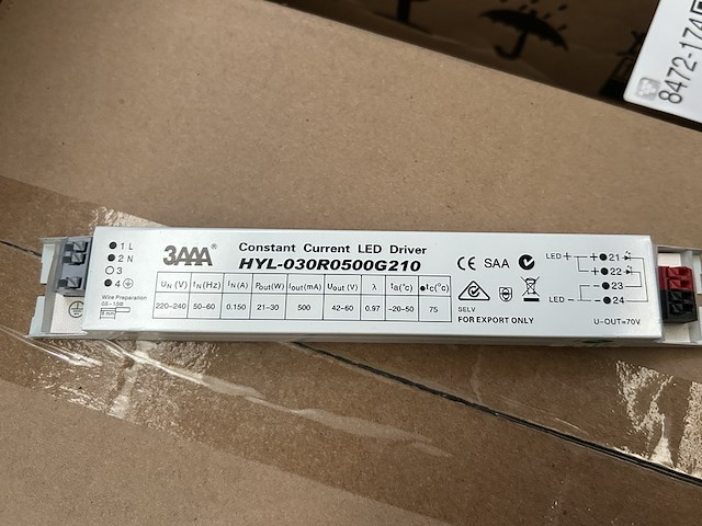 Ca. 60x led driver 3aaa, hyl-030r0500g210 tp - afbeelding 3 van  3