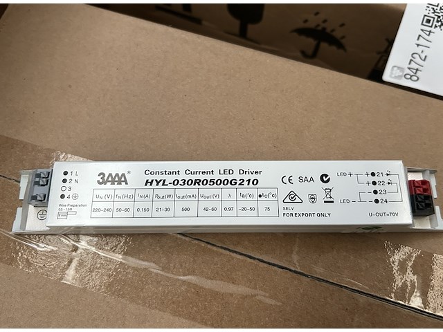 Ca. 60x led driver 3aaa, hyl-030r0500g210 tp - afbeelding 3 van  3