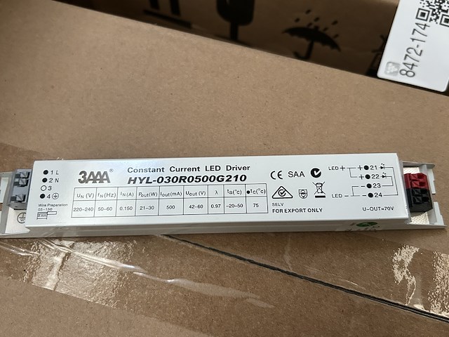 Ca. 60x led driver 3aaa, hyl-030r0500g210 tp - afbeelding 1 van  3