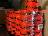Ca. 60x rol plakband met tekst breekbaar, bruin - afbeelding 1 van  4