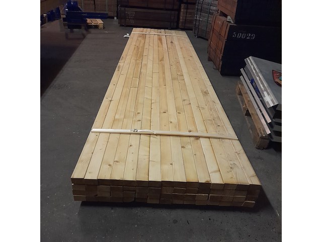 Ca. 60x vuren balk geschaafd, 4,5 x 7 x 420 cm - afbeelding 2 van  6