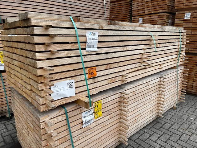 Ca. 62x douglas planken fijnbezaagd, 43x200mm, lengte 300cm - afbeelding 4 van  4