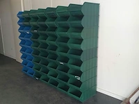 Ca. 63x grote magazijnbakken, overtoom, groen/blauw