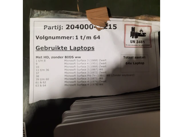 Ca. 64x laptop, microsoft, o.a. surface 3 - afbeelding 22 van  22