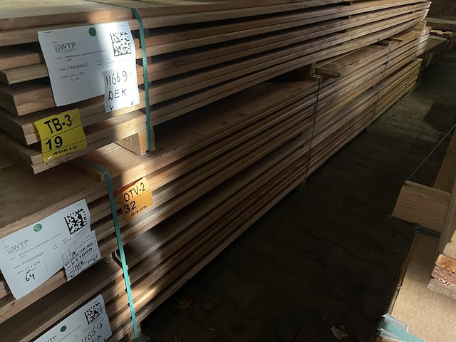 Ca. 64x mandioqueira vlonderplanken, 21x120mm, lengte 400cm - afbeelding 4 van  4