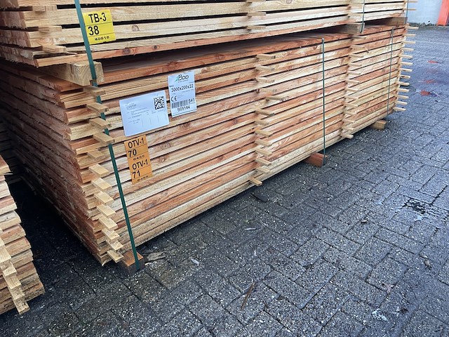 Ca. 65x douglas planken fijnbezaagd, 22x200mm, lengte 300cm - afbeelding 4 van  4