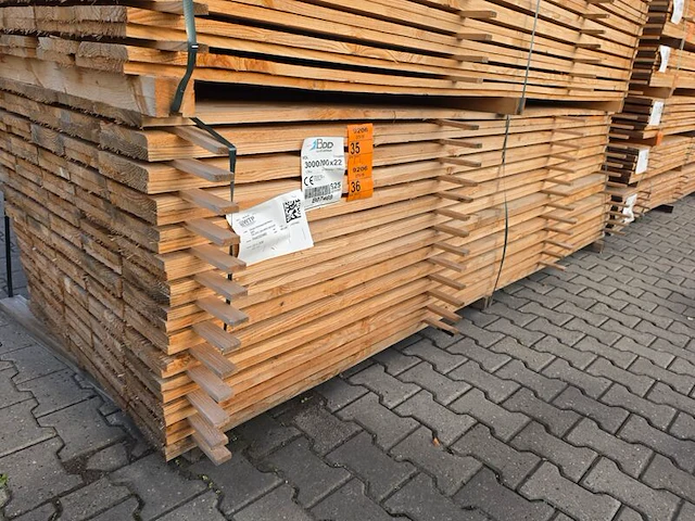 Ca. 65x douglas planken fijnbezaagd, 22x200mm, lengte 300cm - afbeelding 4 van  4