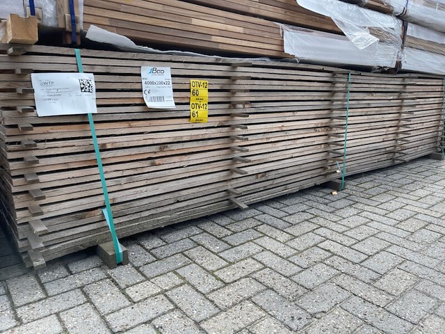 Ca. 65x douglas planken fijnbezaagd, 22x200mm, lengte 400cm - afbeelding 4 van  4