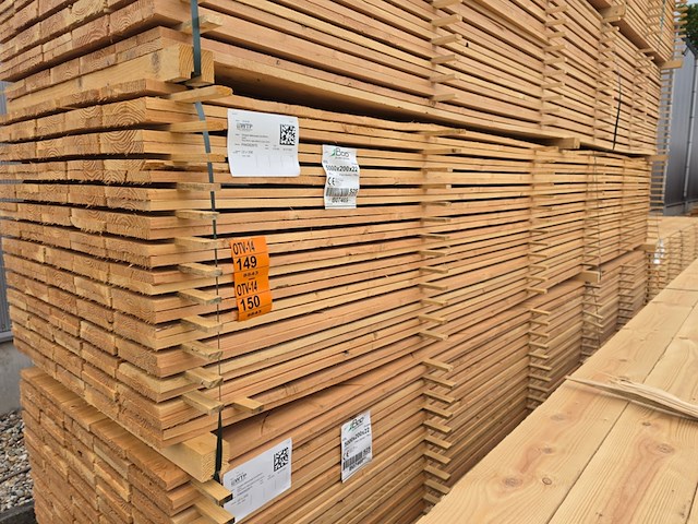 Ca. 65x douglas planken fijnbezaagd, 22x200mm, lengte 500cm - afbeelding 4 van  4