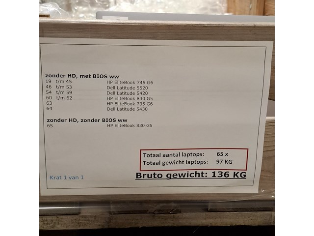 Ca. 65x laptop, hp/dell, o.a. elitebook 745 - afbeelding 13 van  20