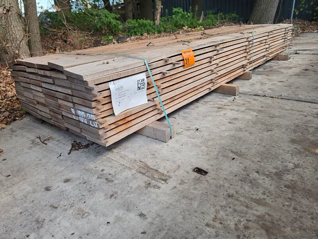 Ca. 66x guyana teak beschoeiingsplanken, 20x150mm, lengte 300cm - afbeelding 4 van  4