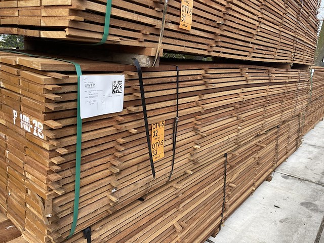 Ca. 66x guyana teak beschoeiingsplanken, 20x150mm, lengte 450cm - afbeelding 4 van  4