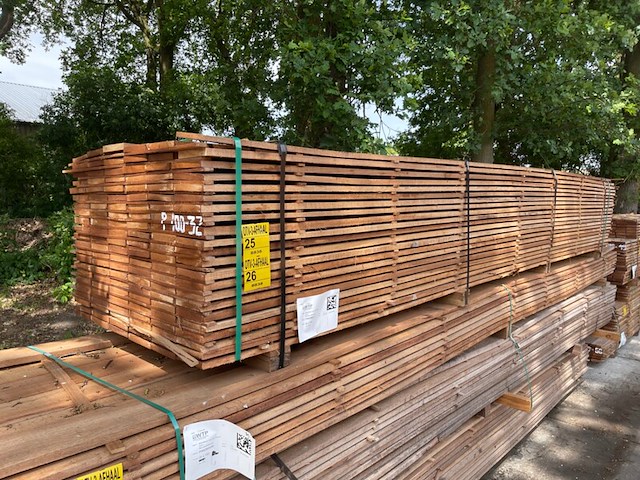 Ca. 66x guyana teak beschoeiingsplanken, 20x150mm, lengte 450cm - afbeelding 4 van  4