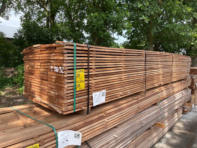 Ca. 66x guyana teak beschoeiingsplanken, 20x150mm, lengte 450cm - afbeelding 4 van  4