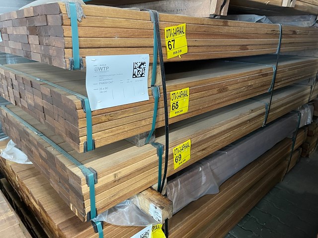 Ca. 66x guyana teak planken geschaafd, 25x90mm, lengte 245cm - afbeelding 4 van  4