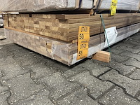 Ca. 67x guyana teak dekdelen gevingerlast, 21x70mm, lengte 400cm - afbeelding 4 van  4