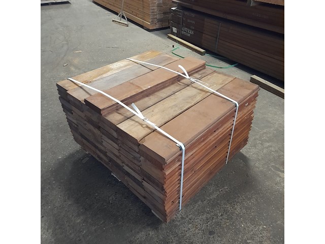 Ca. 67x hardhouten damwand, 5 x 19,5 x 100 cm - afbeelding 3 van  6