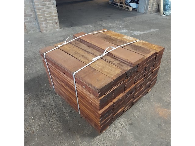 Ca. 67x hardhouten damwand, 5 x 19,5 x 100 cm - afbeelding 4 van  6