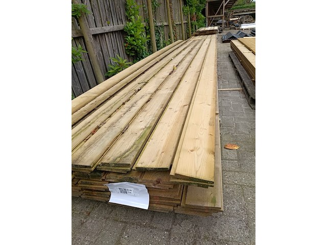 Ca. 67x vuren geïmpregneerde zweeds rabat lengte 480 cm, scandinavisch vuren - afbeelding 1 van  4