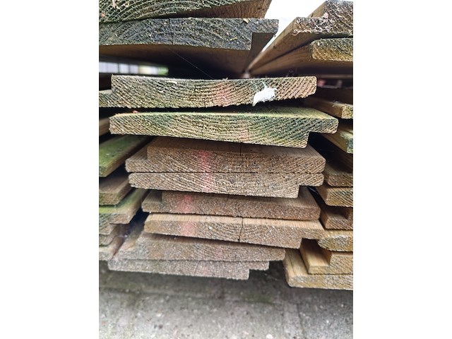 Ca. 67x vuren geïmpregneerde zweeds rabat lengte 480 cm, scandinavisch vuren - afbeelding 2 van  4