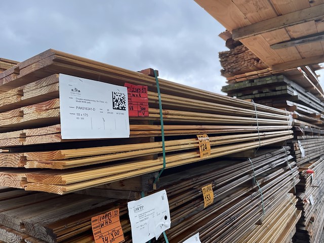 Ca. 68x douglas wisselsponning/halfhoutsrabat, 18x190mm, lengte 300cm - afbeelding 2 van  3