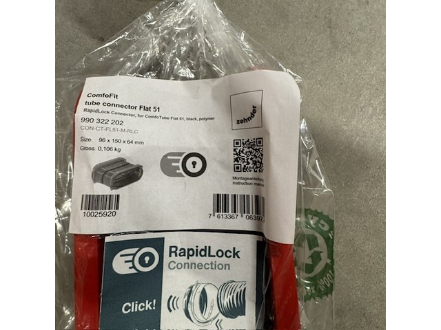 Ca. 68x luchtbehandeling koppelstukken, zehnder, rapid lock connection - afbeelding 4 van  4