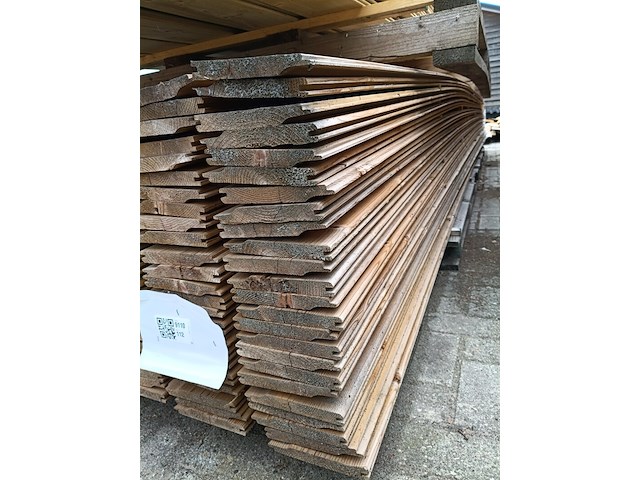 Ca. 68x vuren geïmpregneerde rabatdelen lengte 540 cm, scandinavisch vuren - afbeelding 1 van  3