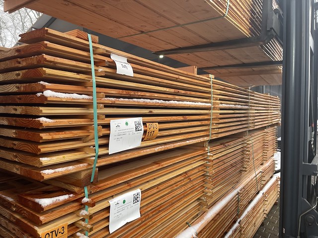 Ca. 69x douglas blokhut profiel, 28x175mm, lengte 500cm - afbeelding 2 van  3