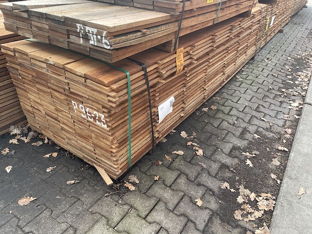 Ca. 69x guyana teak beschoeiingsplanken, 20x150mm, lengte 350cm - afbeelding 4 van  4