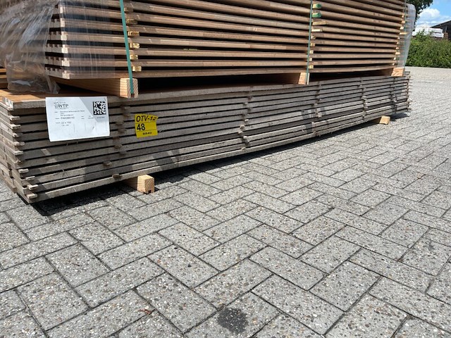 Ca. 69x guyana teak beschoeiingsplanken, 20x150mm, lengte 350cm - afbeelding 4 van  4