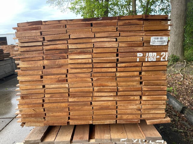 Ca. 69x guyana teak beschoeiingsplanken, 20x150mm, lengte 450cm - afbeelding 3 van  4