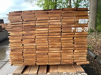 Ca. 69x guyana teak beschoeiingsplanken, 20x150mm, lengte 450cm - afbeelding 3 van  4