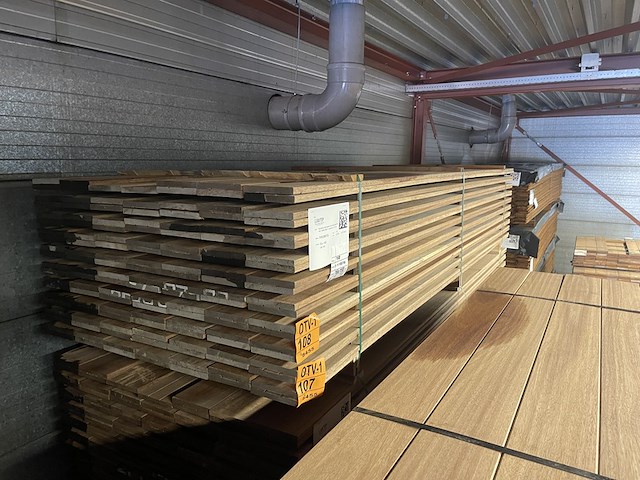 Ca. 69x guyana teak planken geschaafd, 16x140mm, lengte 300cm - afbeelding 4 van  4