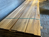 Ca. 69x guyana teak planken geschaafd country grade, 16x140mm, lengte 350cm - afbeelding 1 van  3