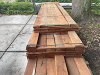 Ca. 70x angelim pedra beschoeiingsplanken, 20x150mm, lengte 32/400cm, 38/450cm - afbeelding 1 van  3