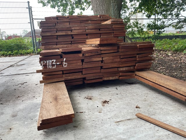 Ca. 70x angelim pedra beschoeiingsplanken, 20x150mm, lengte 32/400cm, 38/450cm - afbeelding 3 van  3