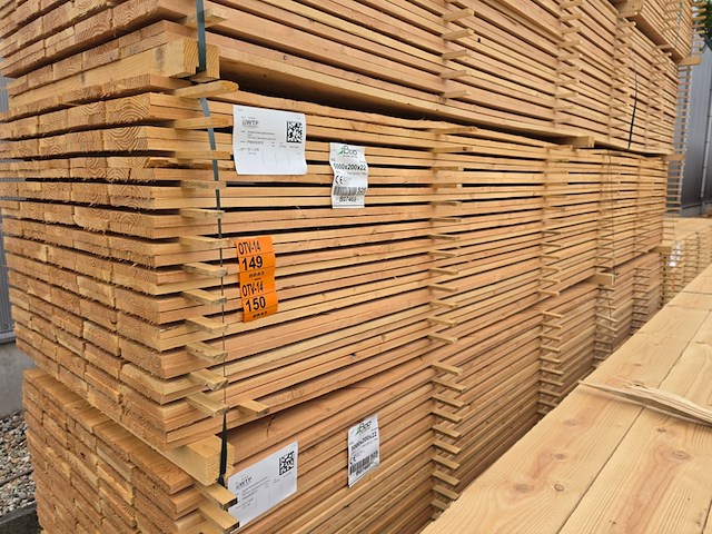 Ca. 70x douglas planken fijnbezaagd, 22x200mm, lengte 500cm - afbeelding 4 van  4