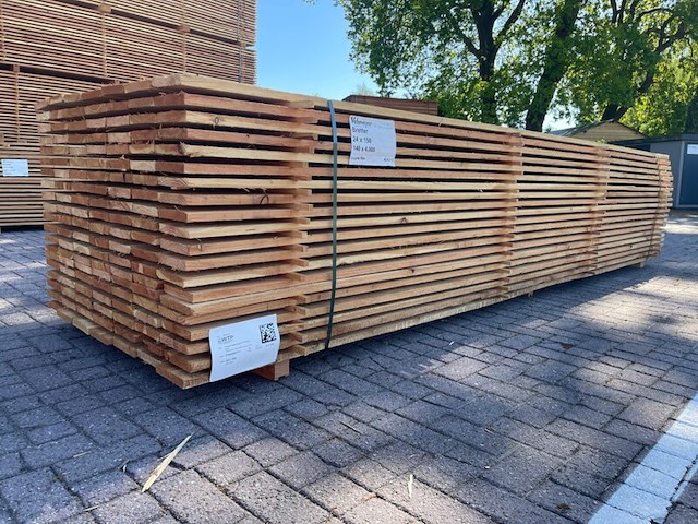 Ca. 70x douglas planken fijnbezaagd, 24x150mm, lengte 500cm - afbeelding 2 van  4