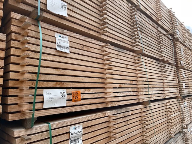 Ca. 70x douglas planken fijnbezaagd, 43x200mm, lengte 400cm - afbeelding 4 van  4
