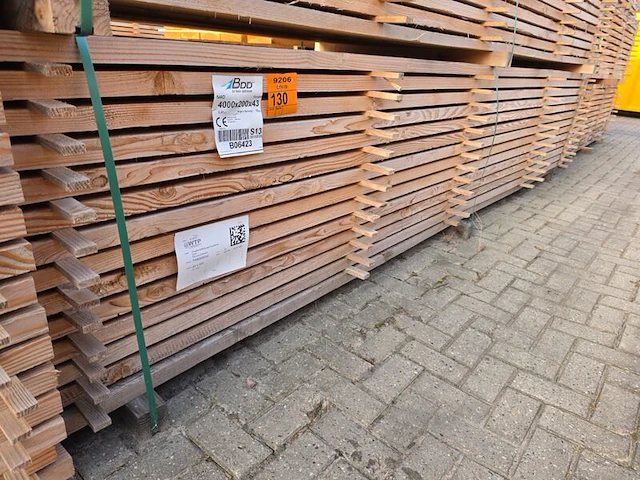 Ca. 70x douglas planken fijnbezaagd, 43x200mm, lengte 400cm - afbeelding 4 van  4