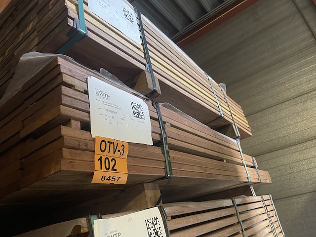 Ca. 70x guyana ipé planken geschaafd, 21x145mm, lengte 21/125cm, 21/155cm, 28/185cm - afbeelding 4 van  4
