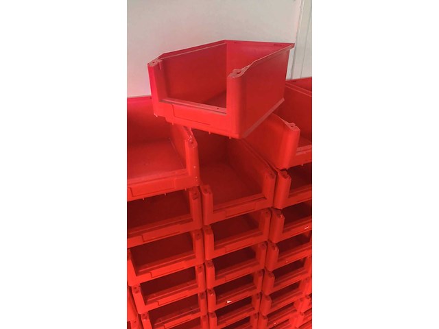 Ca. 70x magazijnbakken met grijp opening, rood - afbeelding 2 van  5